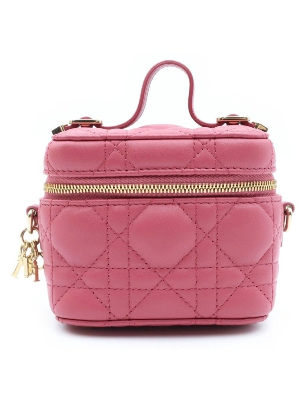 Dior Micro Vanity 2-Way Mini Shoulder Bag Pink Leather Gold